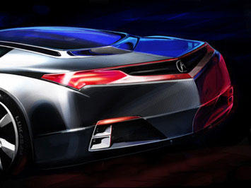 Acura Advanced Sports Car Concept Sketch.
